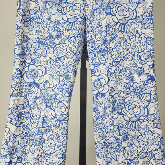 Lilly Pulitzer Blue Floral Cotton Cropped Pants Size S - Picture 4 of 9
